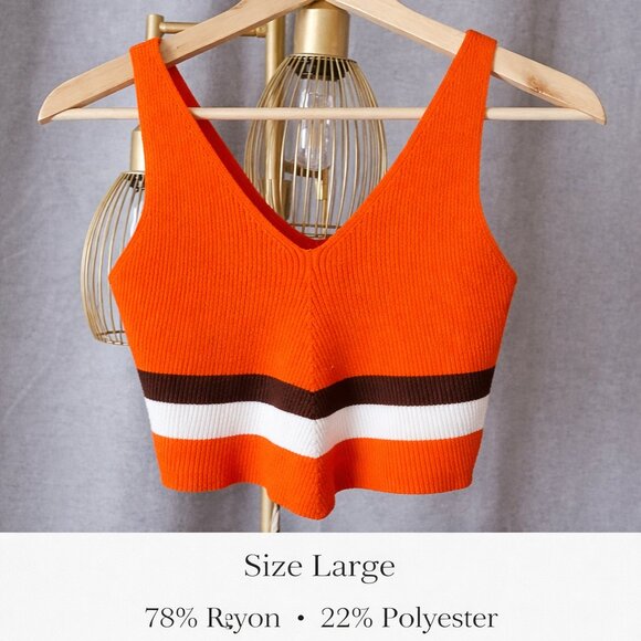 Almost Famous Ribbed Crop Tank Top – Size Large - Picture 2 of 9